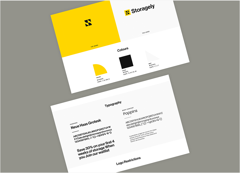 showing the brand palette